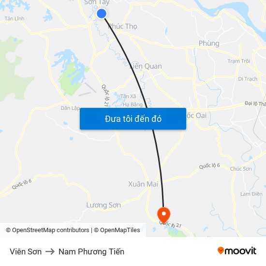 Viên Sơn to Nam Phương Tiến map
