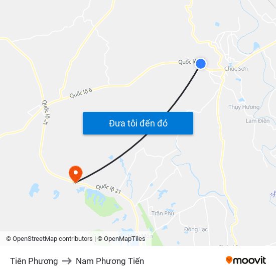 Tiên Phương to Nam Phương Tiến map