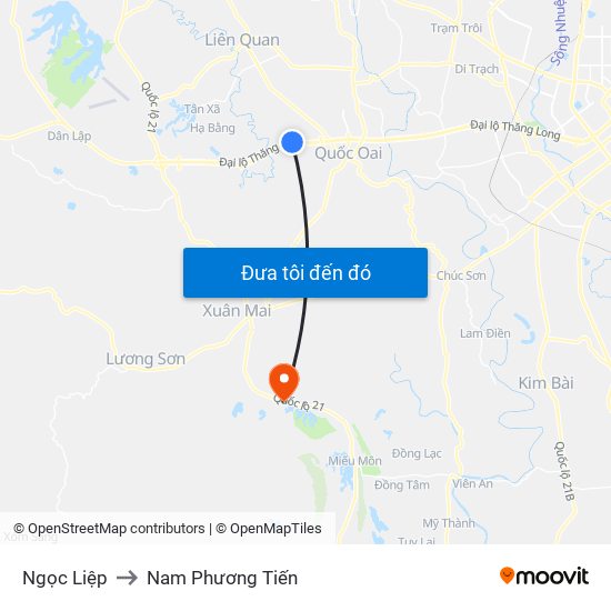 Ngọc Liệp to Nam Phương Tiến map