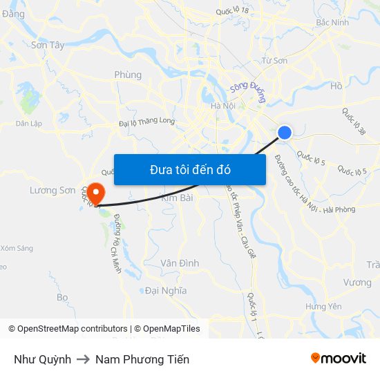 Như Quỳnh to Nam Phương Tiến map