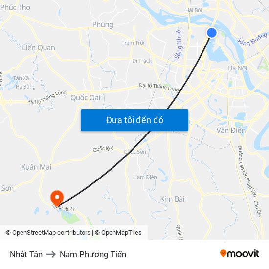 Nhật Tân to Nam Phương Tiến map