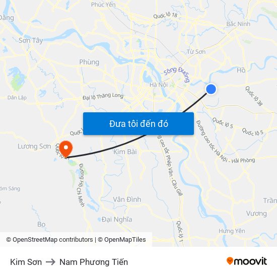 Kim Sơn to Nam Phương Tiến map