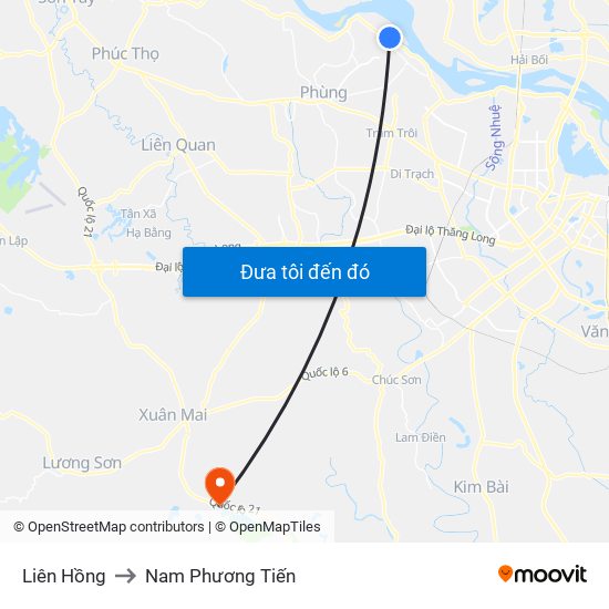 Liên Hồng to Nam Phương Tiến map