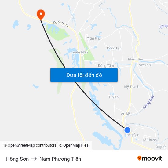 Hồng Sơn to Nam Phương Tiến map