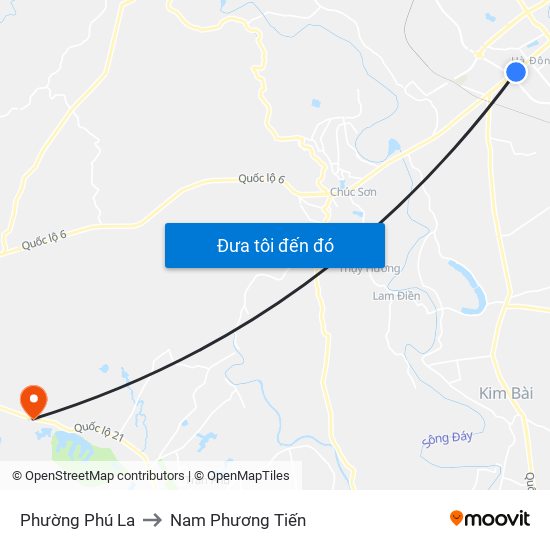 Phường Phú La to Nam Phương Tiến map