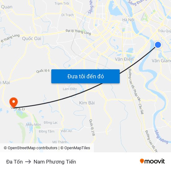 Đa Tốn to Nam Phương Tiến map