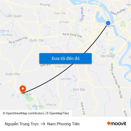 Nguyễn Trung Trực to Nam Phương Tiến map