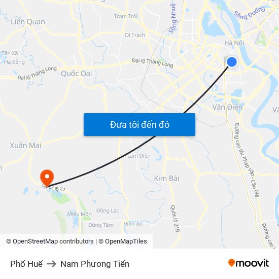 Phố Huế to Nam Phương Tiến map