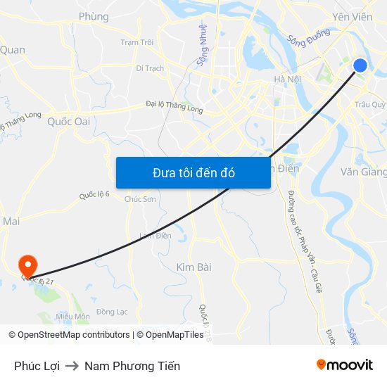 Phúc Lợi to Nam Phương Tiến map