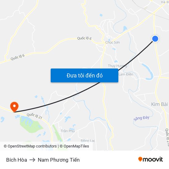 Bích Hòa to Nam Phương Tiến map