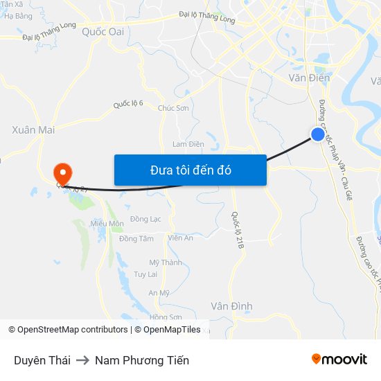 Duyên Thái to Nam Phương Tiến map