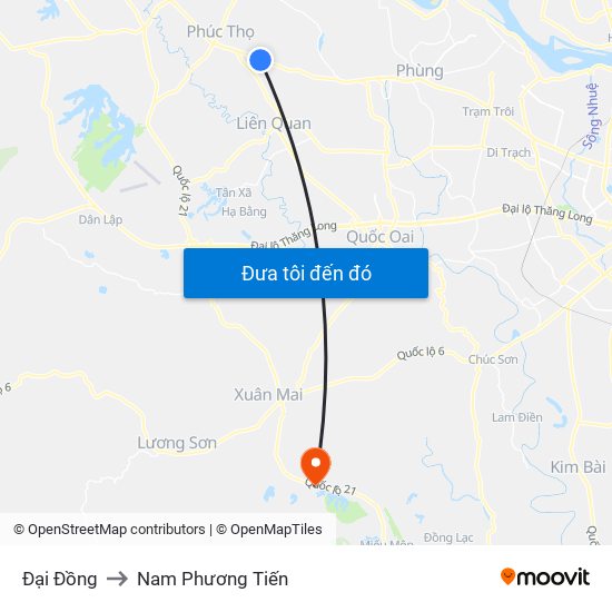 Đại Đồng to Nam Phương Tiến map