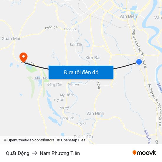 Quất Động to Nam Phương Tiến map