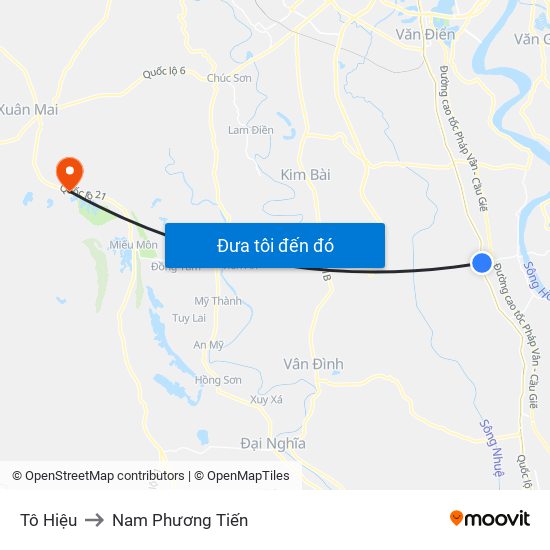 Tô Hiệu to Nam Phương Tiến map