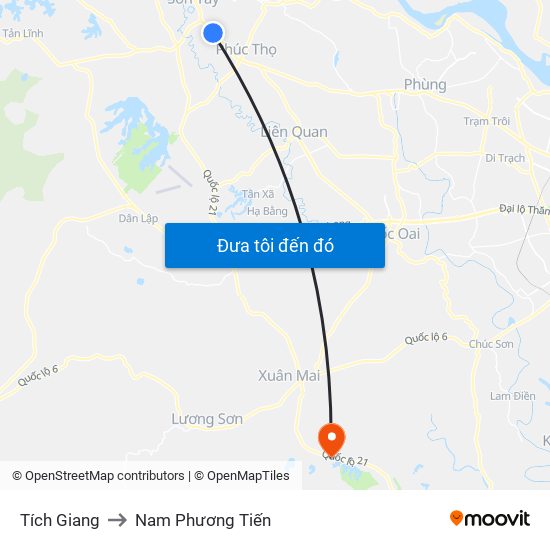 Tích Giang to Nam Phương Tiến map