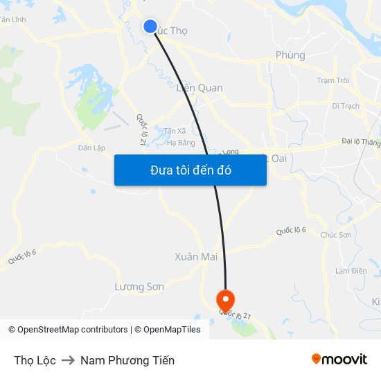 Thọ Lộc to Nam Phương Tiến map