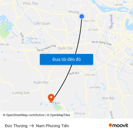 Đức Thượng to Nam Phương Tiến map