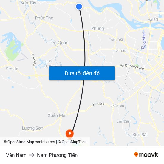 Vân Nam to Nam Phương Tiến map