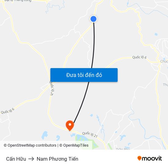 Cấn Hữu to Nam Phương Tiến map