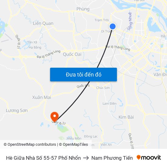 Hè Giữa Nhà Số 55-57 Phố Nhổn to Nam Phương Tiến map