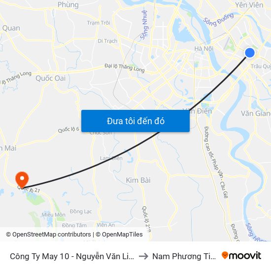 Công Ty May 10 - Nguyễn Văn Linh to Nam Phương Tiến map