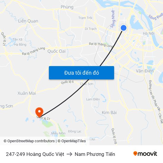 247-249 Hoàng Quốc Việt to Nam Phương Tiến map