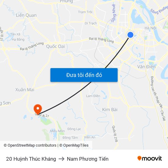 20 Huỳnh Thúc Kháng to Nam Phương Tiến map