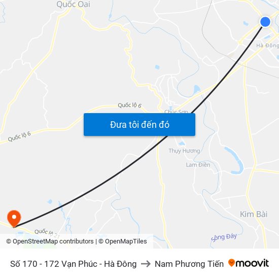 Số 170 - 172 Vạn Phúc - Hà Đông to Nam Phương Tiến map