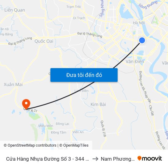 Cửa Hàng Nhựa Đường Số 3 - 344 Kim Ngưu to Nam Phương Tiến map