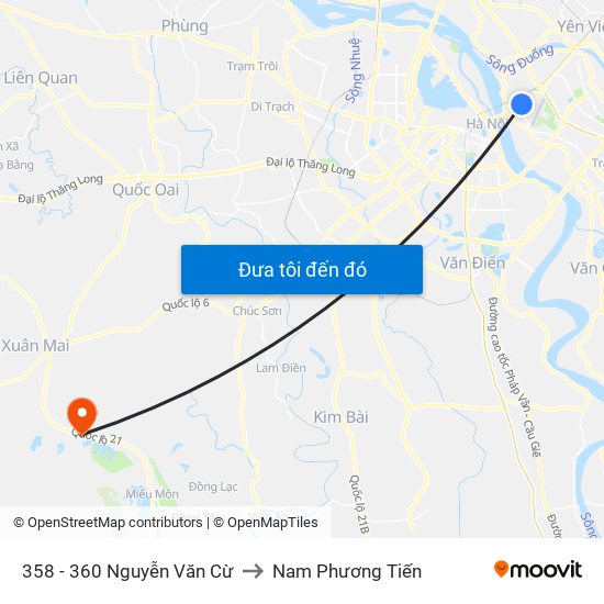 358 - 360 Nguyễn Văn Cừ to Nam Phương Tiến map