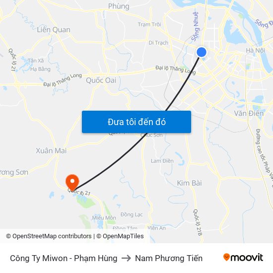 Công Ty Miwon - Phạm Hùng to Nam Phương Tiến map