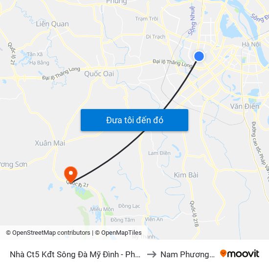 Nhà Ct5 Kđt Sông Đà Mỹ Đình - Phạm Hùng to Nam Phương Tiến map