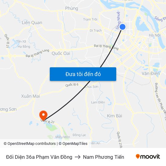 Đối Diện 36a Phạm Văn Đồng to Nam Phương Tiến map