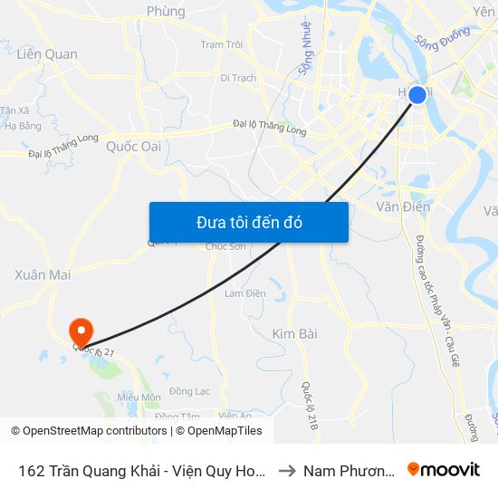 162 Trần Quang Khải - Viện Quy Hoạch Thủy Lợi to Nam Phương Tiến map