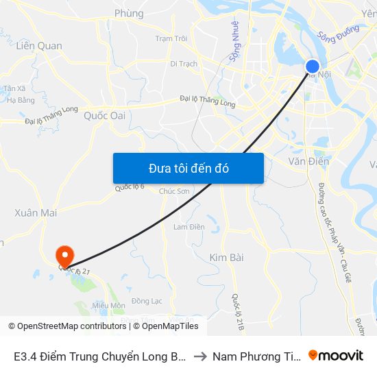 E3.4 Điểm Trung Chuyển Long Biên to Nam Phương Tiến map