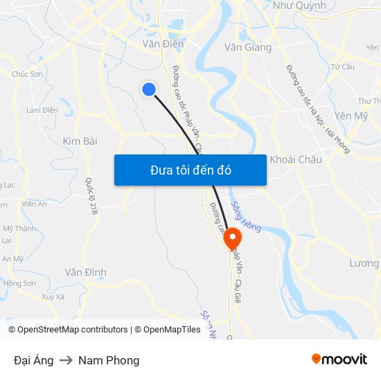 Đại Áng to Nam Phong map