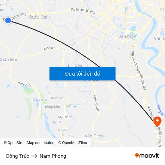 Đồng Trúc to Nam Phong map