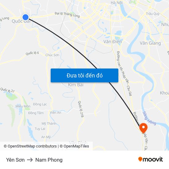 Yên Sơn to Nam Phong map