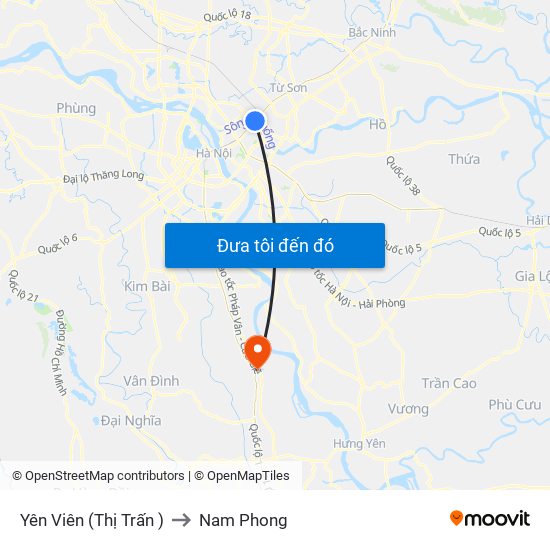 Yên Viên (Thị Trấn ) to Nam Phong map