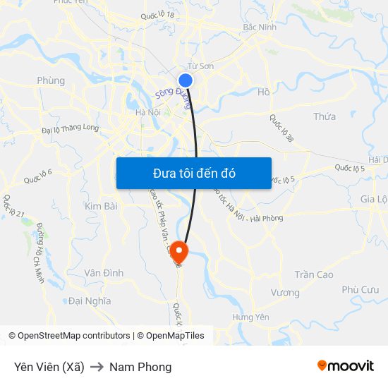 Yên Viên (Xã) to Nam Phong map