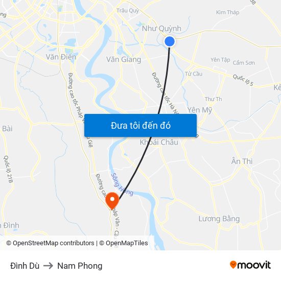 Đình Dù to Nam Phong map