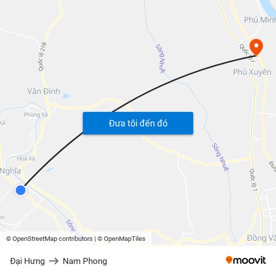 Đại Hưng to Nam Phong map