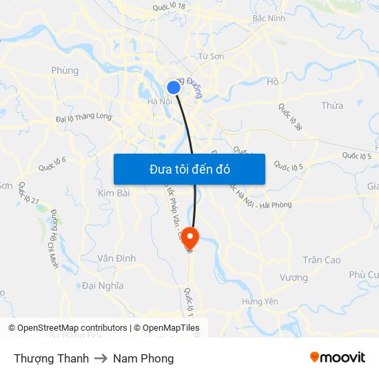 Thượng Thanh to Nam Phong map