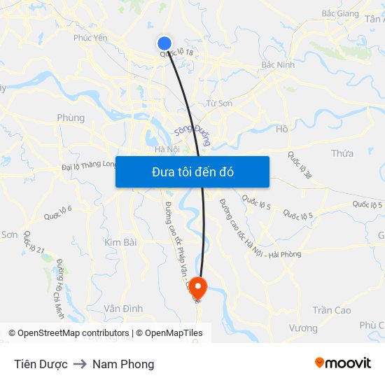 Tiên Dược to Nam Phong map