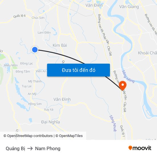 Quảng Bị to Nam Phong map