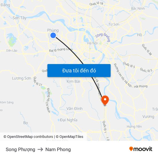 Song Phượng to Nam Phong map