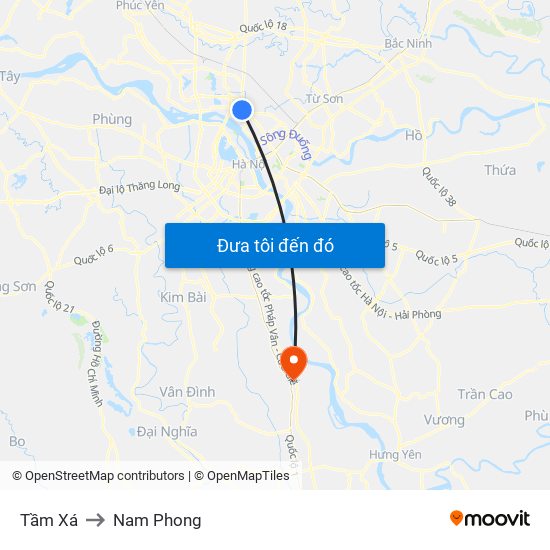 Tầm Xá to Nam Phong map