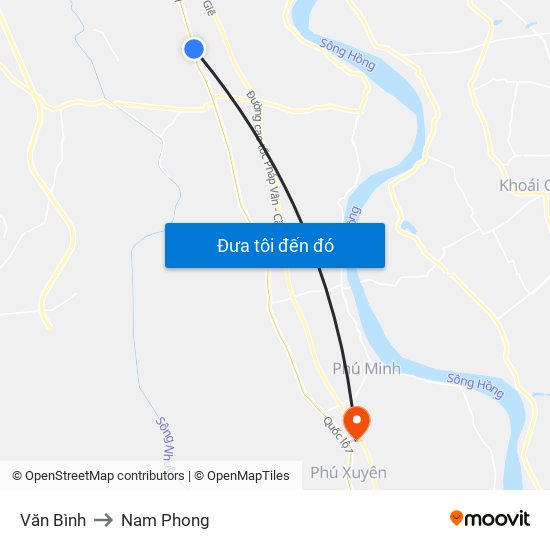 Văn Bình to Nam Phong map