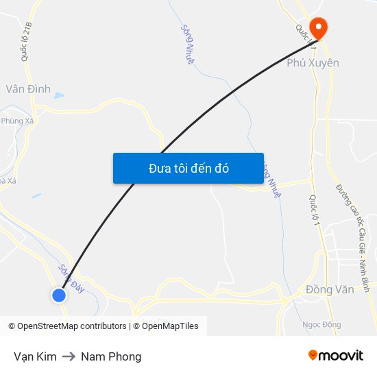 Vạn Kim to Nam Phong map