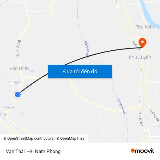 Vạn Thái to Nam Phong map